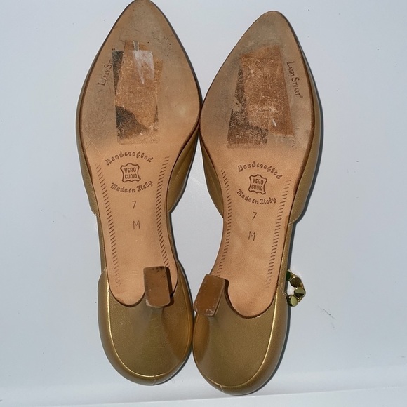 Larry Stuart Collection Heels Size 7 Handcrafted Great condition Gold Pearl - Picture 4 of 6